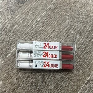 3X Maybelline SuperStay 24 Color Liquid Lipstick #015 All Day Cherry
